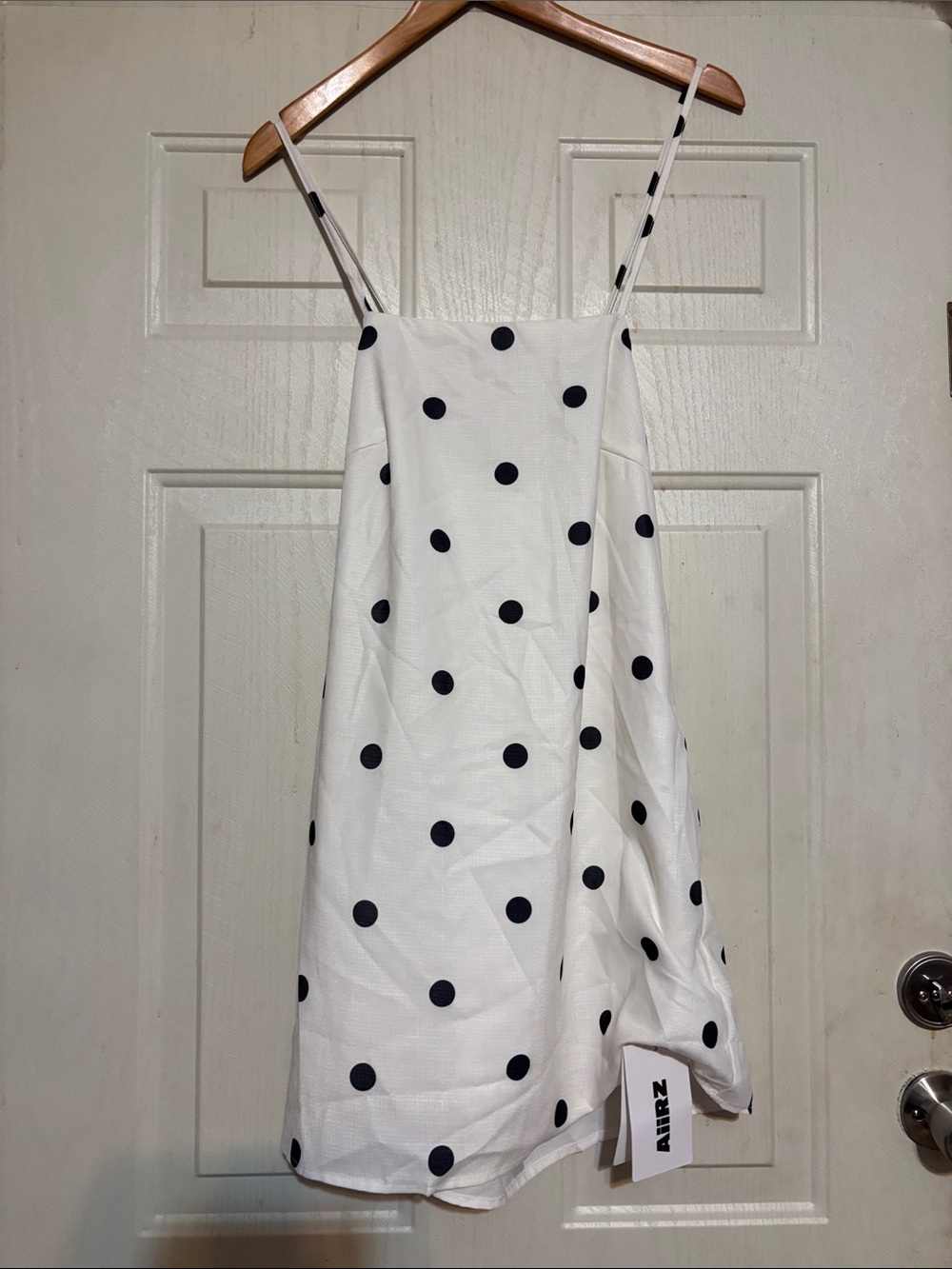 Zara White Polka Dot Spaghetti-Strap Mini Dress
